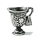 Retro 304 Stainless Steel Pendants, Manual Polishing, Wine Glass Charm, Antique Silver, 31x28x17.5mm, Hole: 4.5x9mm