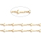 Brass Sideways Cross Link Chains, with Spool, Soldered, Long-Lasting Plated, Real 18K Gold Plated, 13.5x5x1.5mm, about 32.8 Feet(10m)/roll