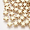 Brass Beads, Star, Real 18K Gold Plated, 8x8x3mm, Hole: 1.2mm
