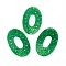 Natural Dyed Jade Pendants, Oval, 41x26x2~2.5mm, Hole: 1.2mm