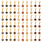Copper Wired Wrapped Natural Gemstone Round Pendant Decorations, with Zinc Alloy Lobster Claw Clasps, 26mm, 10 style, 6pcs/style, 60pcs/set