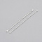 Brass Chain Links Connectors, Cadmium Free & Nickel Free & Lead Free, Silver Color Plated, 55x1x1mm, Hole: 1.6mm