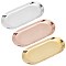 UNICRAFTALE 17-18cm 3pcs 3 Colors Stainless Steel Trays Metal Storage Organizer Towel Tray Jewelry Decorative Tray Jewelry Desk Decor Organizer for Bathroom Vanity Countertops