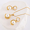 304 Stainless Steel Pendant Necklaces & Hoop Earrings Sets, with Round Imitation Pearl, Golden