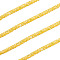 GORGECRAFT 5.5 Yards 6MM Sequin Rhinestone Tube Cord Rope Bling Resin Trim Pvc Tubular Synthetic Rubber Cords with Paillette for Crafts Wedding Dress Costume Handmade, Gold