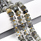 Natural Labradorite Beads Strands, with Seed Beads, Octagonal Cylinder, 9.5~10.5x3~7.5mm, Hole: 1mm, about 51~54pcs/strand, 14.96~15.55''(38~39.5cm), Seed Beads: 3x1.5~2mm, Hole: 0.6mm