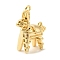 Brass Pendants, Cadmium Free & Nickel Free & Lead Free, Horse Charms, Real 18K Gold Plated, 18x15x7mm, Hole: 1.2mm