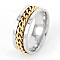 304 Stainless Steel Rotatable Chain Finger Rings for Men, Fidget Spinner Ring for Calming Worry Meditation, Bottle Opener Finger Rings, Stainless Steel Color, Golden, US Size 10(19.8mm)