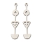 Non-Tarnish 201 Stainless Steel Pendants, Triangle/Half Round Charm, Stainless Steel Color, 35x7x1mm, Hole: 1.4mm