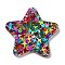 Christmas Theme Acylic Pendants, Star, Colorful, 30x31.5x2mm, Hole: 1.6mm