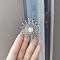 Sunflower Alloy Rhinestone Brooches for Backpack Clothes, with Plastic Pearl, Platinum, 55x47mm