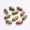 Natural Unakite Double Terminated Points, Healing Stones, Reiki Energy Balancing Meditation Therapy Wand, No Hole, 20x8mm