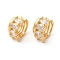 Real 16K Gold Plated Brass Cuff Earrings with Rhinestone for Women, Crystal, 15x16x9mm