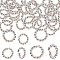 120Pcs 2 Styles 304 Stainless Steel Twisted Jump Rings, Open Jump Rings, Stainless Steel Color, 8~10.5x1.6mm, Inner Diameter: 5.5~7.5mm, 60pcs/style