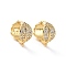 Brass Micro Pave Clear Cubic Zirconia Hoop Earrings, with Vertical Loops, Leaf, Real 18K Gold Plated, Cadmium Free & Nickel Free & Lead Free, 16.5x9.5x15mm, Hole: 1.2mm, Pin: 0.6mm