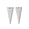 Brass Pendants, Cadmium Free & Nickel Free & Lead Free, Triangle, Platinum, 17x6.5x0.8mm, Hole: 1.4mm