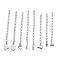 Tarnish Resistant 304 Stainless Steel Chain Extender, Curb Chain, with 202 Stainless Steel Charms, Mixed Shapes, Stainless Steel Color, 57~71mm, Link: 3.7x3x0.5mm, Charms: 5~12.5x2.5~8.5x0.5~3mm