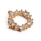 Brass Micro Pave Clear Cubic Zirconia Pendants, Ring, Golden, 14.5x15.5x2.5mm, Hole: 0.8mm