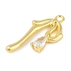 Латунные микропаве прозрачные подвески с фианитом KK-L219-08G-2