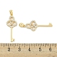 Латунные микропаве прозрачные подвески с фианитом KK-S386-32G-3