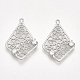 Латунные филигранные подвески KK-T038-334P-1