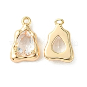 Латунные микропаве прозрачные кубические циркониевые подвески KK-L208-09G-A