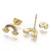 Серьги-гвоздики из фианита EJEW-S208-016