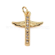 Латунные микропаве прозрачные подвески с фианитом KK-WH0035-78