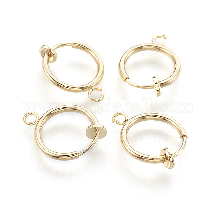 Латунные серьги-клипсы X-KK-L169-06G-1