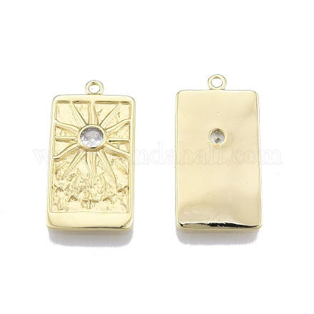 Латунные микропаве прозрачные подвески с фианитом KK-G432-06G-1