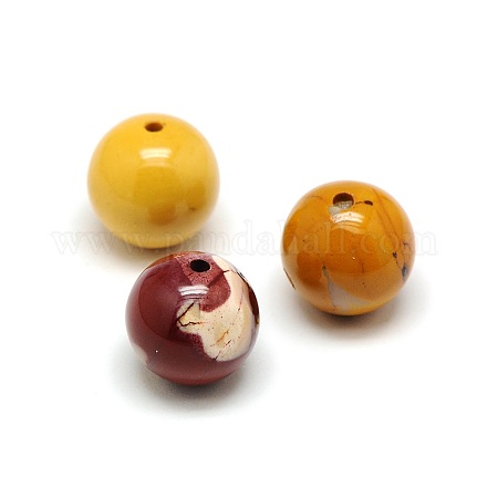 Естественно mookaite круглые бусины G-L264-07-1