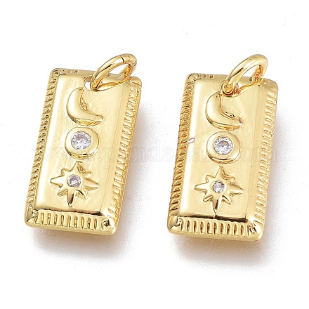 Латунные микропаве прозрачные кубические циркониевые подвески X-KK-M206-23G-1