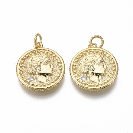 Латунные микропаве прозрачные подвески с фианитом KK-R133-042G-NF-1