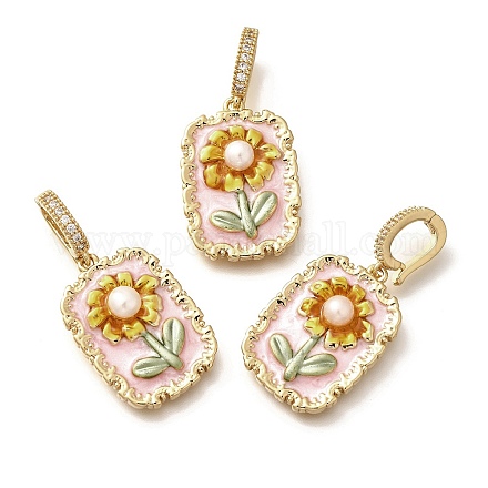 Подвески из латуни с микропаве из циркония KK-R212-03G-07-1