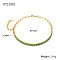 Simple and Stylish S925 Silver Cubic Zirconia Link Bracelets, Cable Chain Bracelets for Women, Golden, Inner Diameter: 6-1/4 inch(16cm)