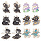 24Pcs 6 Style Alloy Enamel Pendants, Gothic Theme, Rabbit & Cat & Penguin, Mixed Color, 26~31x20~25x1~1.3mm, Hole: 2~2.2mm, 4pcs/style