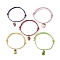 Fruit Alloy Enamel Charm Bracelets, Waxed Polyester Adjustable Bracelet, Mixed Shapes, Inner Diameter: 2-1/8~3-1/2 inch(5.5~9cm)