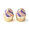 Cake Rack Plating Brass Enamel Beads, Cadmium Free & Lead Free, Long-Lasting Plated, Real 18K Gold Plated, Blue Violet, 12.5x10x10.5mm, Hole: 3mm