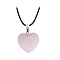 Natural Rose Quartz Charms, with Silver Tone Metal Findings, Heart, 16x6mm