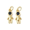 Brass Micro Pave Cubic Zirconia Pendants, Rack Plating, Boy Charms, Lead Free & Cadmium Free, Long-Lasting Plated, with Jump Ring, Real 18K Gold Plated, 14x6x2mm, Hole: 3.4mm