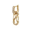 (Jewelry Parties Factory Sale)Brass Micro Pave Clear Cubic Zirconia Huggie Hoop Earring, Nickel Free, Letter S, Real 18K Gold Plated, 26mm, Pin: 0.8mm