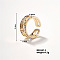 Chic Geometric Brass Open Cuff Ring, Cute and Elegant Hand Accessory, Golden