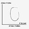 Stylish 304 Stainless Steel Oval Stud Earrings, Silver, 39x27mm