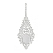 Iron Pendants, Rhombus, Platinum, 96x33.5x1.2mm, Hole: 1.4mm