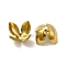 304 Stainless Steel Bead Caps, 4--Petal, Flower, Golden, 14.5x15x7.5mm, Hole: 1.6mm