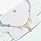 Brass Micro Pave Clear Cubic Zirconia Charm Bracelets for Women, with ABS Imitation Pearl Beads for Women, Flower & Teardrop, Real 18K Gold Plated, 6-7/8 inch(17.5cm)