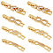 8Pcs 4 Styles Rack Plating Brass Clear Cubic Zirconia Watch Band Clasps, Cadmium Free & Lead Free, Long-Lasting Plated, Leaf & Bowknot, Real 18K Gold Plated, 32~34x5.5~8x4mm, Hole: 3~4mm, 2pcs/style