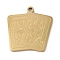 201 Stainless Steel Pendants, Rectangle with Playing Card Charm, Golden, 22.5x21.5x1.5mm, Hole: 1mm