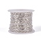 Iron Cable Chains, Unwelded, Flat Oval, Cadmium Free & Lead Free, Silver Color Plated, 5x3.3x0.9mm