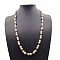 Imitation Pink Pearl with Ring Micro Pave Cubic Zircoia Necklaces, White, 17.72 inch(45cm)